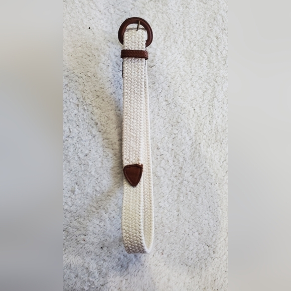 Bundle Only:Barcelona Brown Leather Trim  White wide‎ Waist Belt Large 39inch - Picture 2 of 6